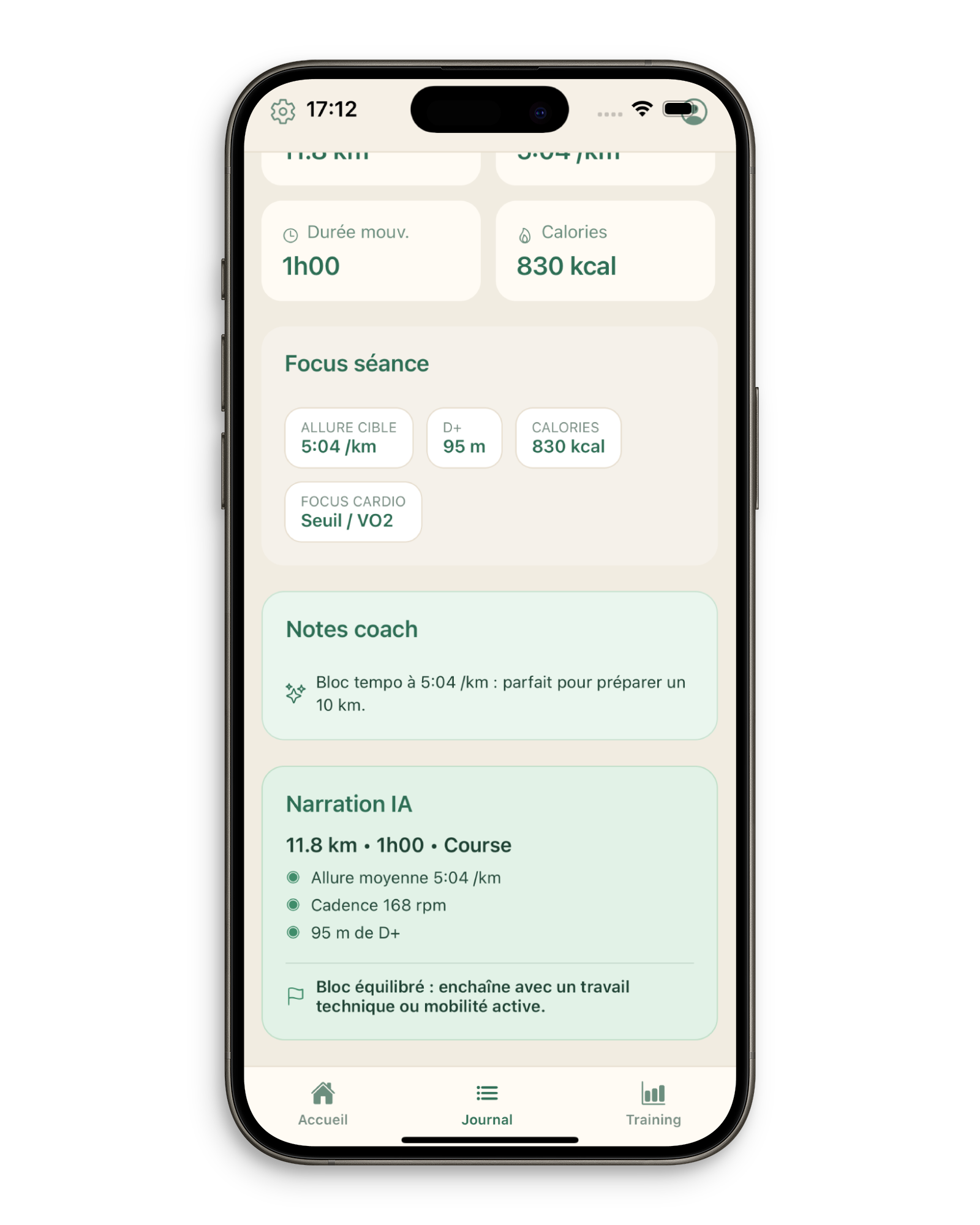 Écran activité Rockso